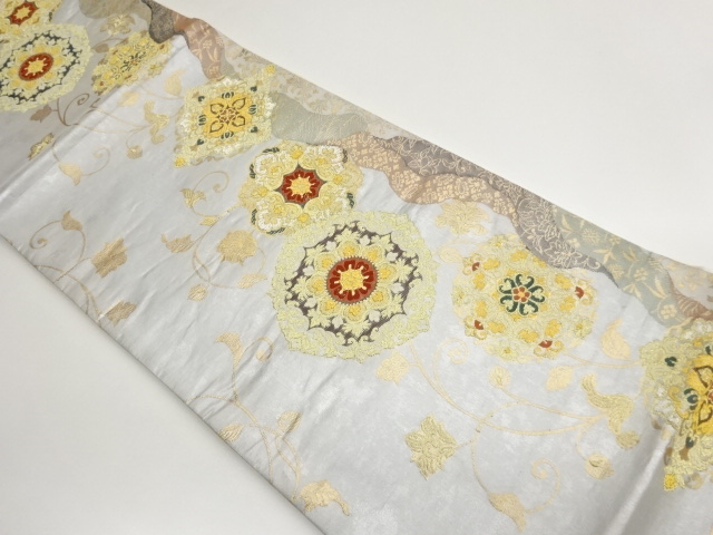JAPANESE FUKURO OBI / WOVEN FLOWER CREST